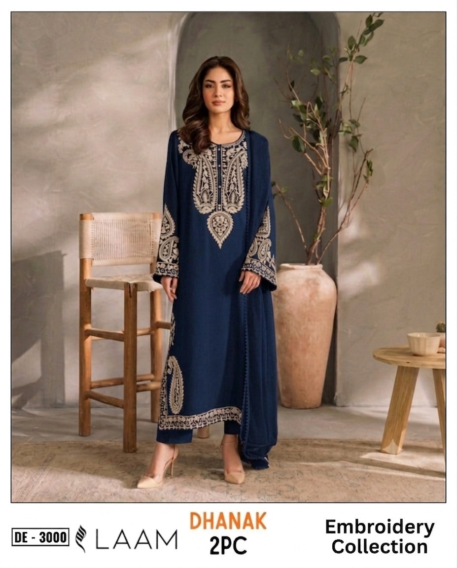 2-Piece | Premium Embroidered Winter Suit-DE-3000