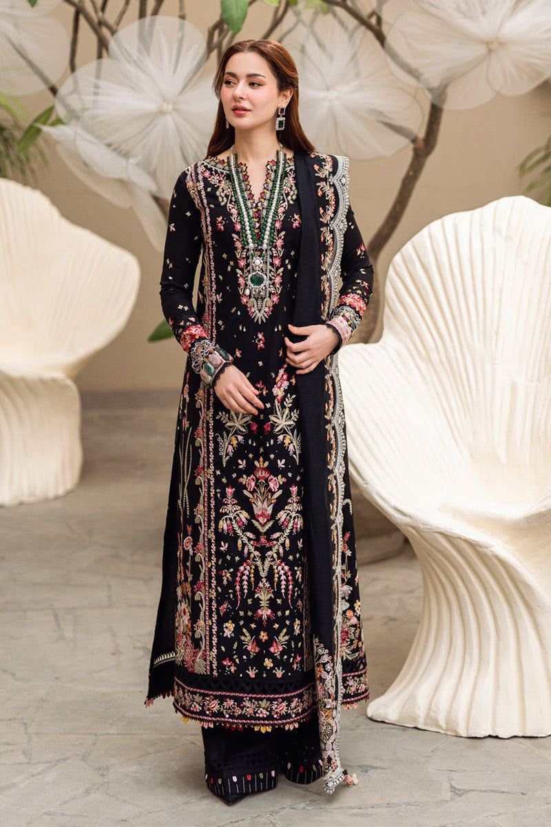 3-Piece Laam Inspired Premium Embroidered Dhanak Suit