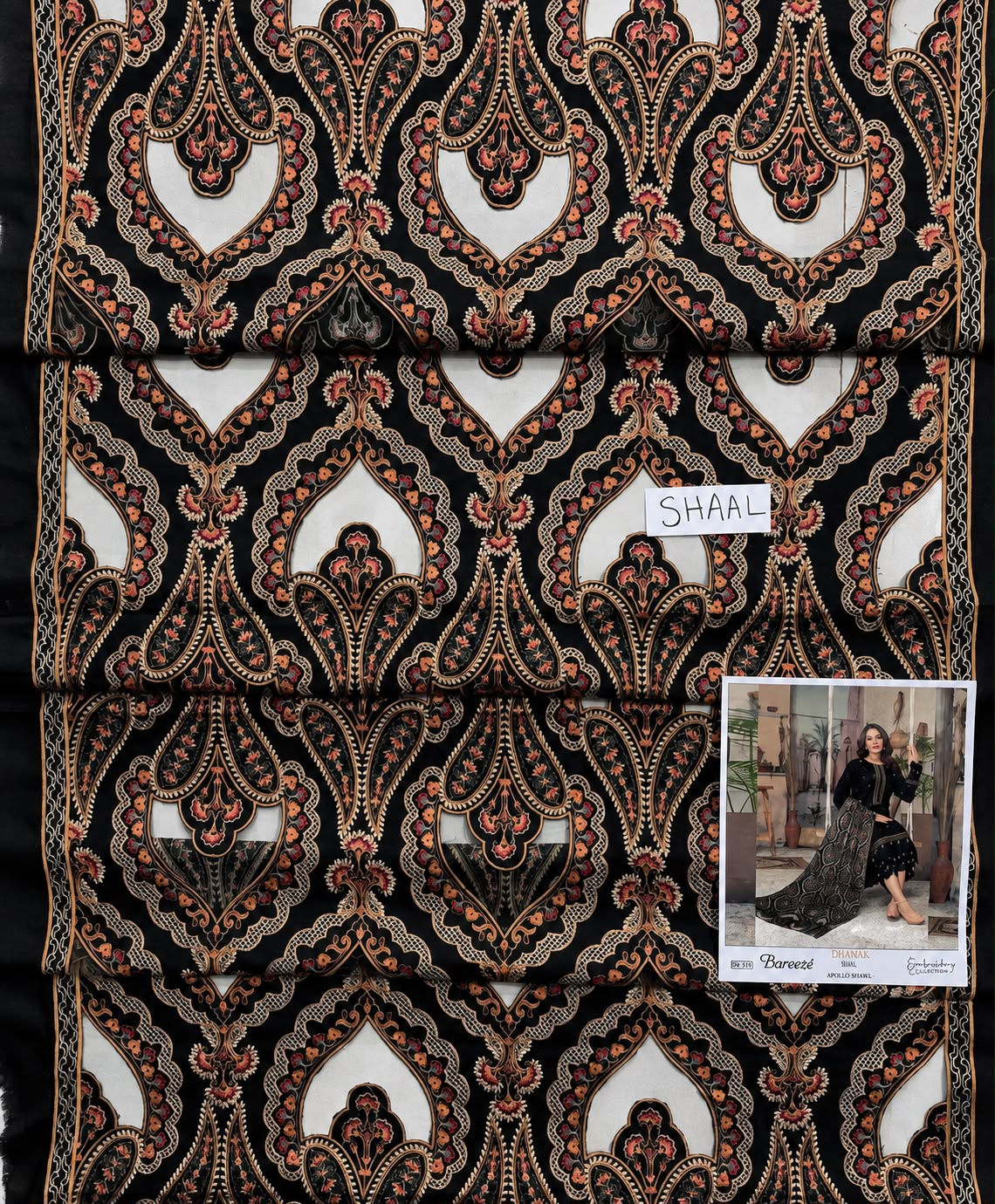 3-Piece Breeze Inspired Premium Embroidered Dhanak Suit DE-35