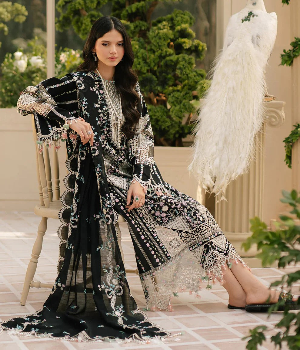 3-Piece Breeze Inspired Premium Embroidered Dhanak Suit