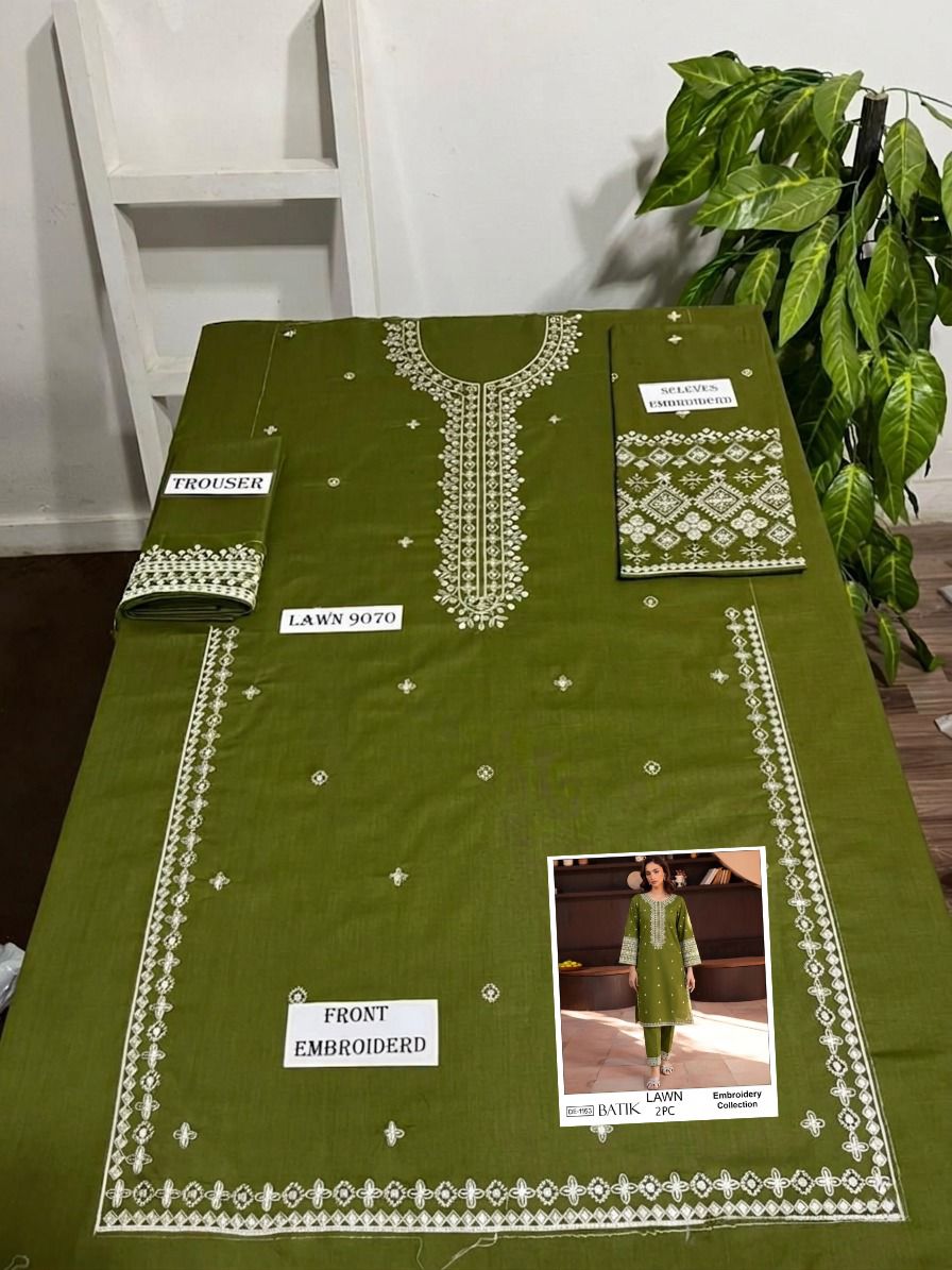 Embroidered 2Pc Lawn Unstitched Summer Dress - DE-1153