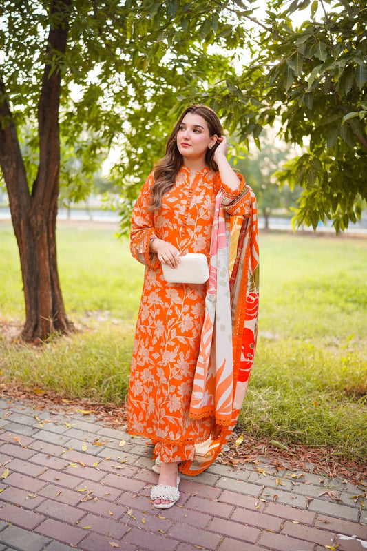 Embroidered Lawn Unstitched Summer Dress