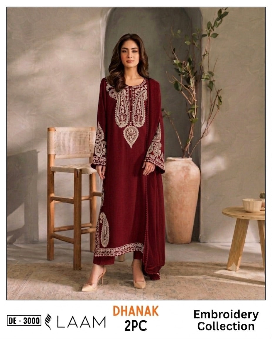 2-Piece | Premium Embroidered Winter Suit-DE-3000