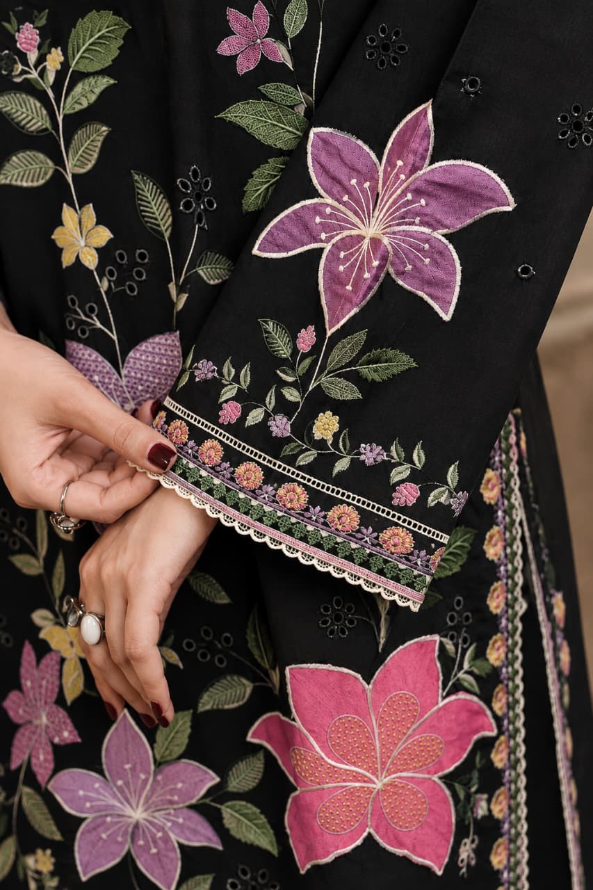3-Piece Premium Embroiderey Dhanak Suit