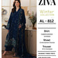 3-Piece Ziva Inspired Premium Embroidered Dhanak Suit AL-812