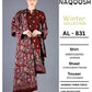 3-Piece Naqoosh Inspired Premium Embroidered Dhanak Suit DE-831