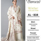 3-Piece Bareeze Inspired Premium Embroidered Dhanak Suit AL-834