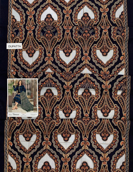 3-Piece Breeze Inspired Premium Embroidered Dhanak Suit DE-32
