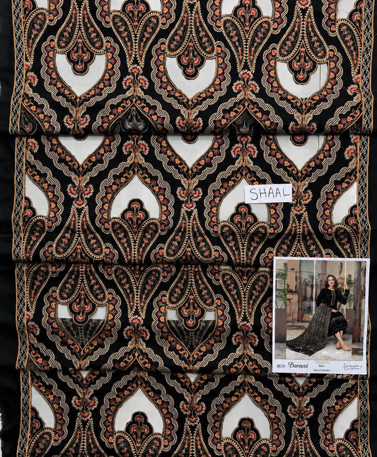 3-Piece Breeze Inspired Premium Embroidered Dhanak Suit DE-35