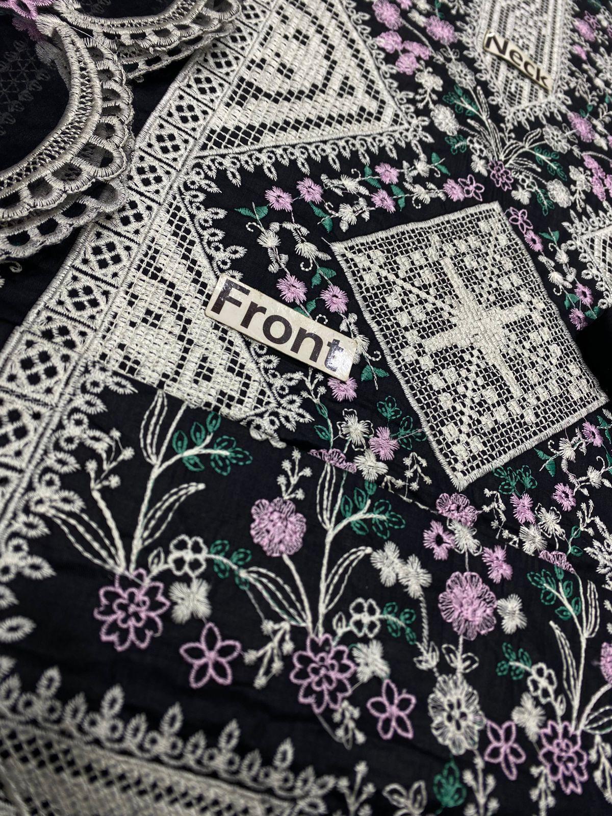 3-Piece Breeze Inspired Premium Embroidered Dhanak Suit