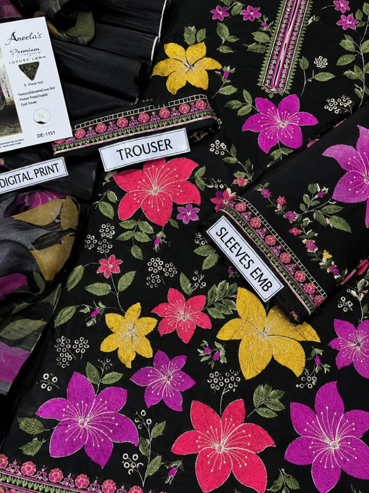 3-Piece Premium Embroiderey Dhanak Suit