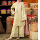 Kids 3PC Embroidered Summer Dress With Net Dupatta - Unstitched - DE-714