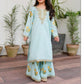 Kids 3PC Embroidered Summer Dress With Net Dupatta - Unstitched - DE-53