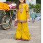 Kids 3PC Embroidered Summer Dress With Net Dupatta - Unstitched - DE-20