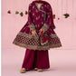 Kids 3PC Embroidered Summer Dress With Net Dupatta - Unstitched - DE-10