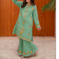 Kids 3PC Embroidered Summer Dress With Net Dupatta - Unstitched - DE-48
