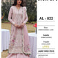 3 Piece - Embroidered Lawn Suit With Chiffon Emb Dupatta AL-822