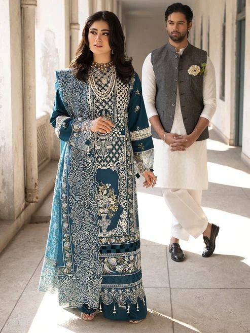 3 Piece - Embroidered Lawn Suit With Chiffon Emb Dupatta AL-840B