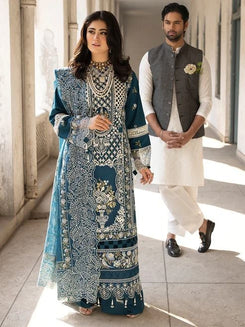 3 Piece - Embroidered Lawn Suit With Chiffon Emb Dupatta AL-840B