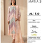 3 Piece - Embroidered Lawn Suit With Chiffon Emb Dupatta AL-830
