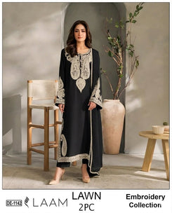 Embroidered 2Pc Lawn Unstitched Summer Dress - DE-1142