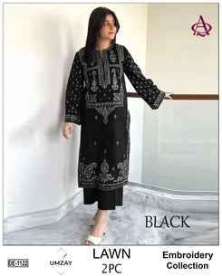 Embroidered 2Pc Lawn Unstitched Summer Dress - DE-1122