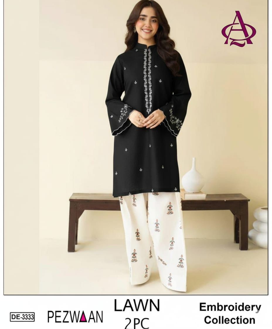 Embroidered 2Pc Lawn Unstitched Summer Dress - DE-3333