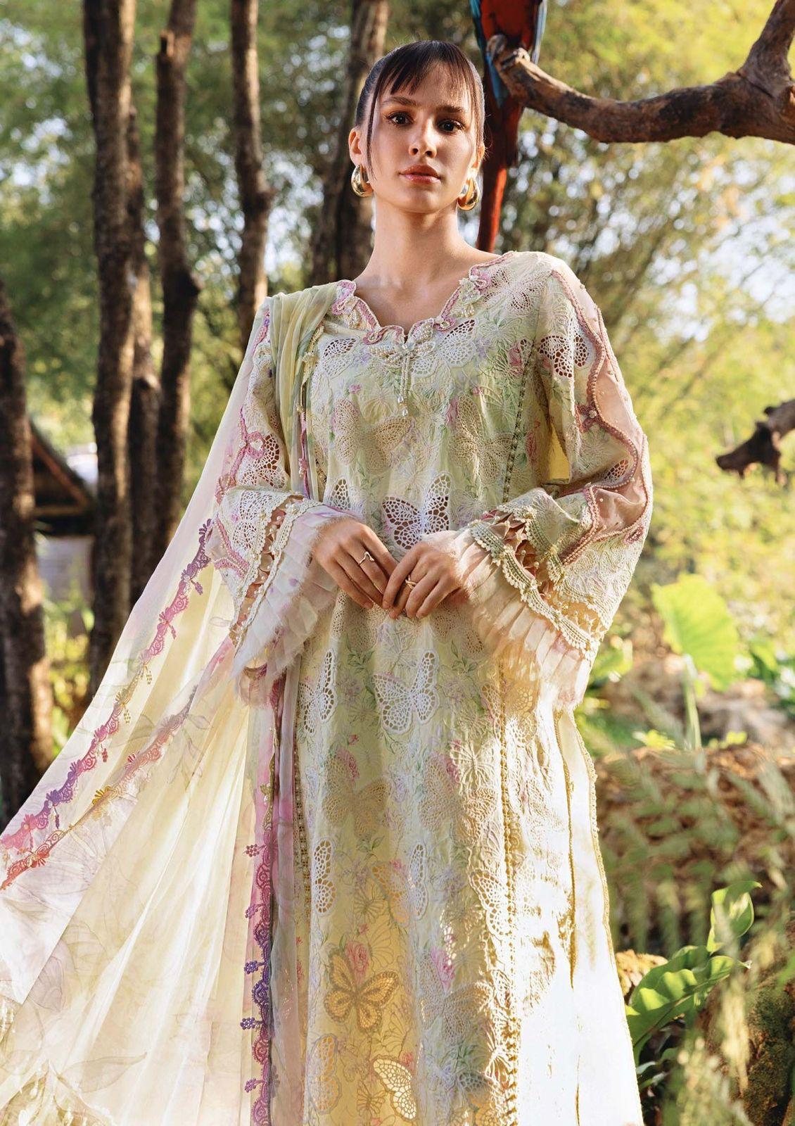 Embroidered Lawn Unstitched Summer Dress -1B