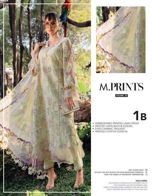 Embroidered Lawn Unstitched Summer Dress -1B