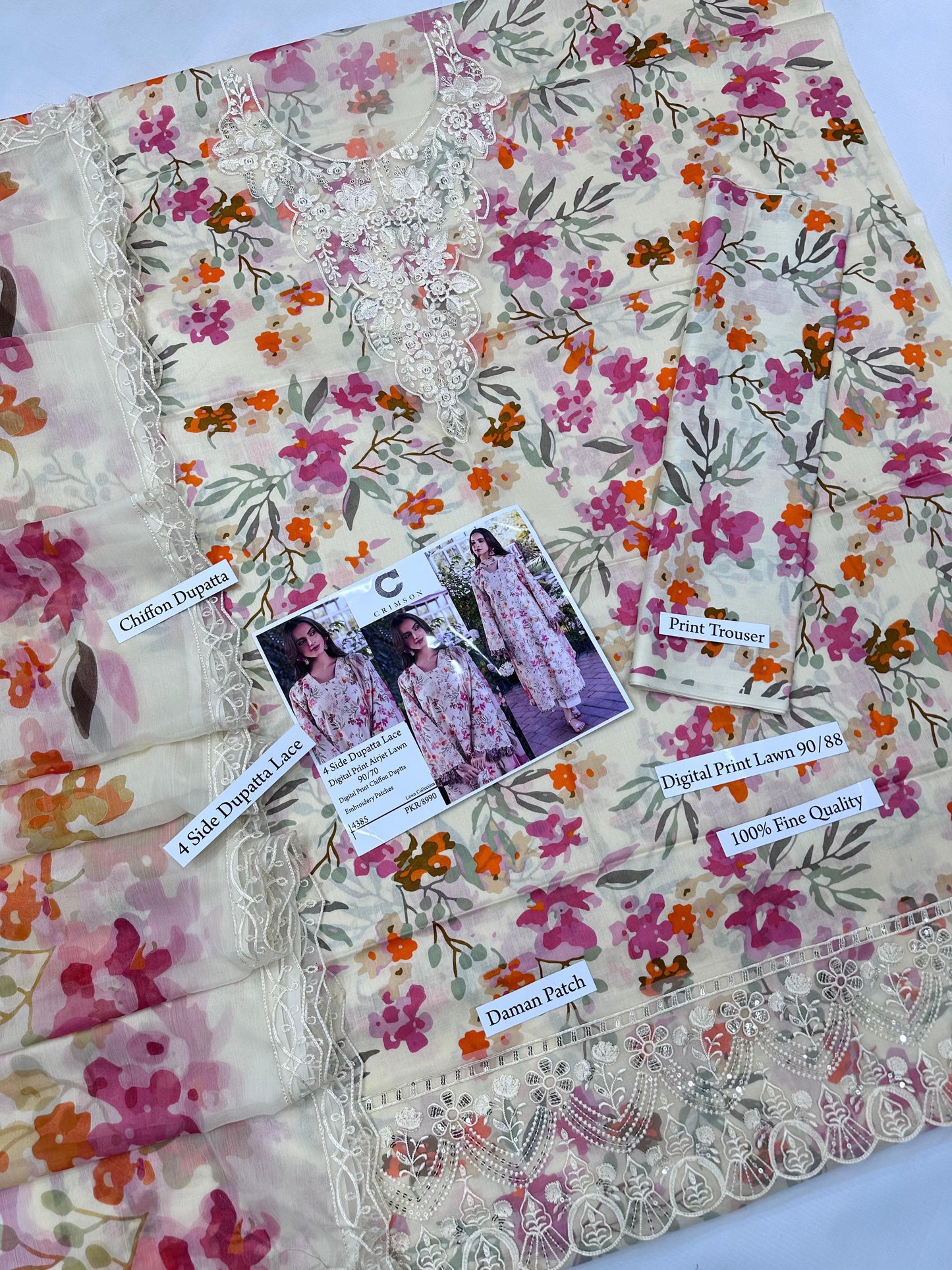 Embroidered Lawn Unstitched Summer Dress