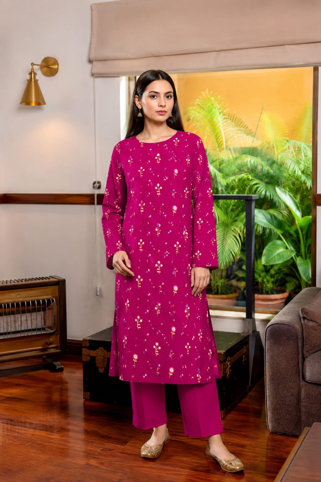 Embroidered 2Pc Lawn Unstitched Summer Dress