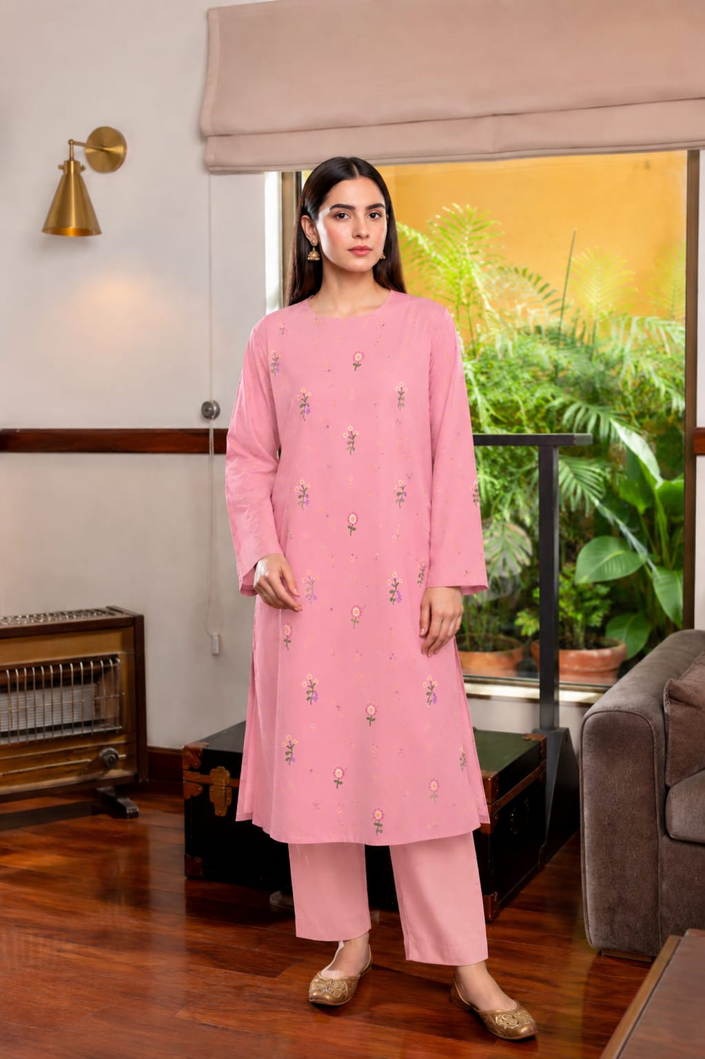 Embroidered 2Pc Lawn Unstitched Summer Dress