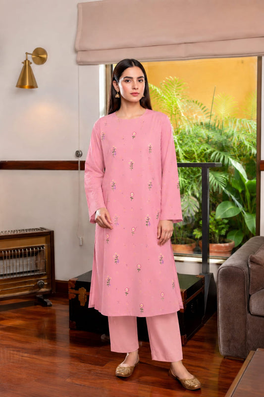Embroidered 2Pc Lawn Unstitched Summer Dress