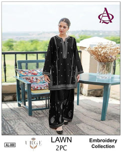 Embroidered 2Pc Lawn Unstitched Summer Dress - AL-000